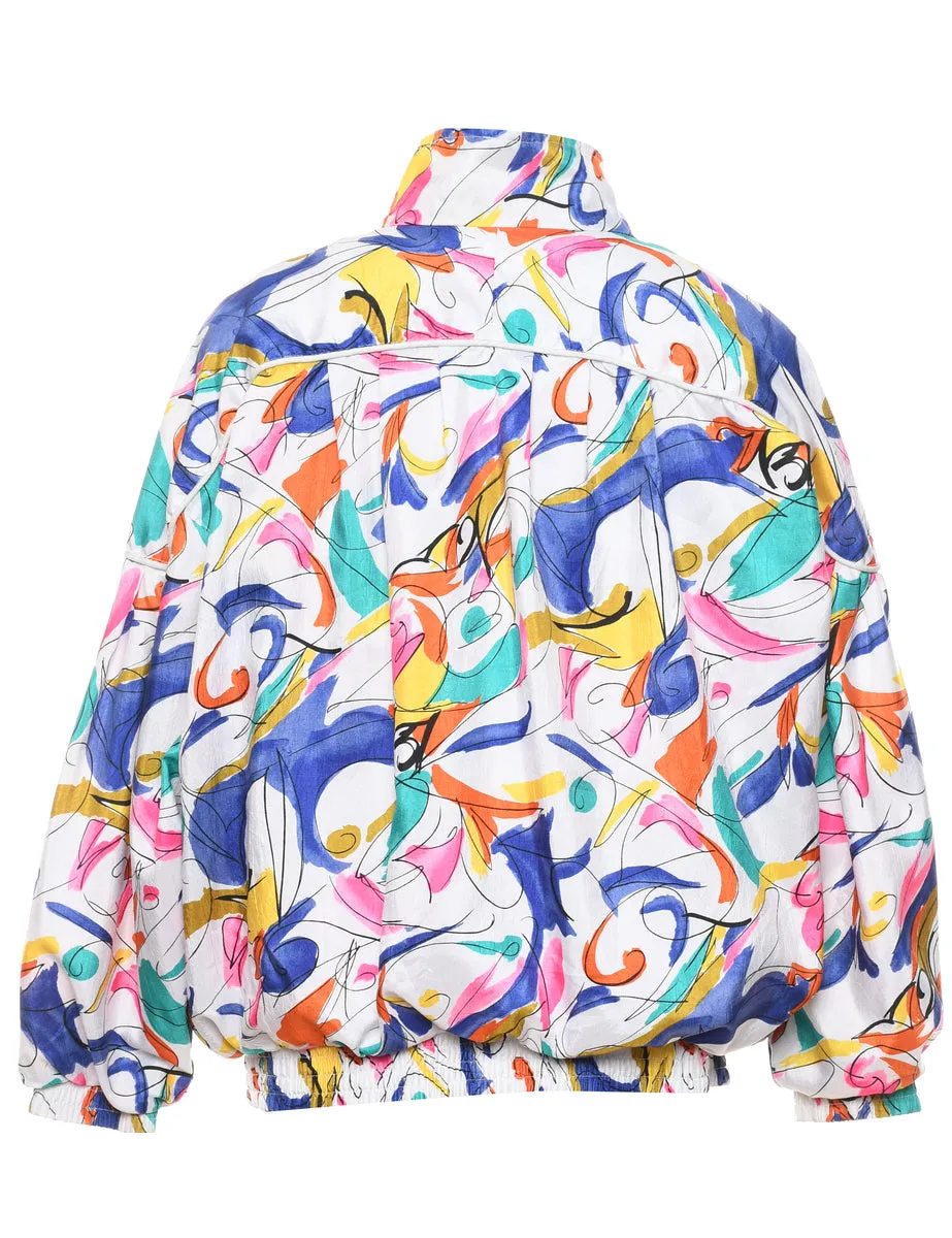 Abstract Pattern 1990s Multi-Colour Nylon Jacket - L