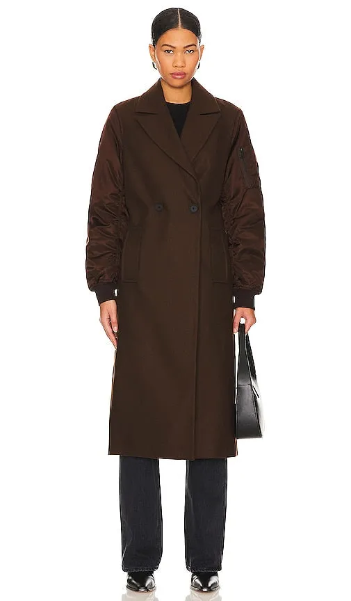ALLSAINTS Paulah Coat in Chocolate