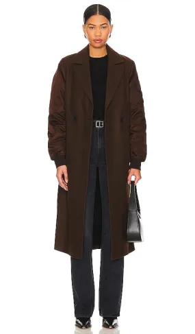 ALLSAINTS Paulah Coat in Chocolate