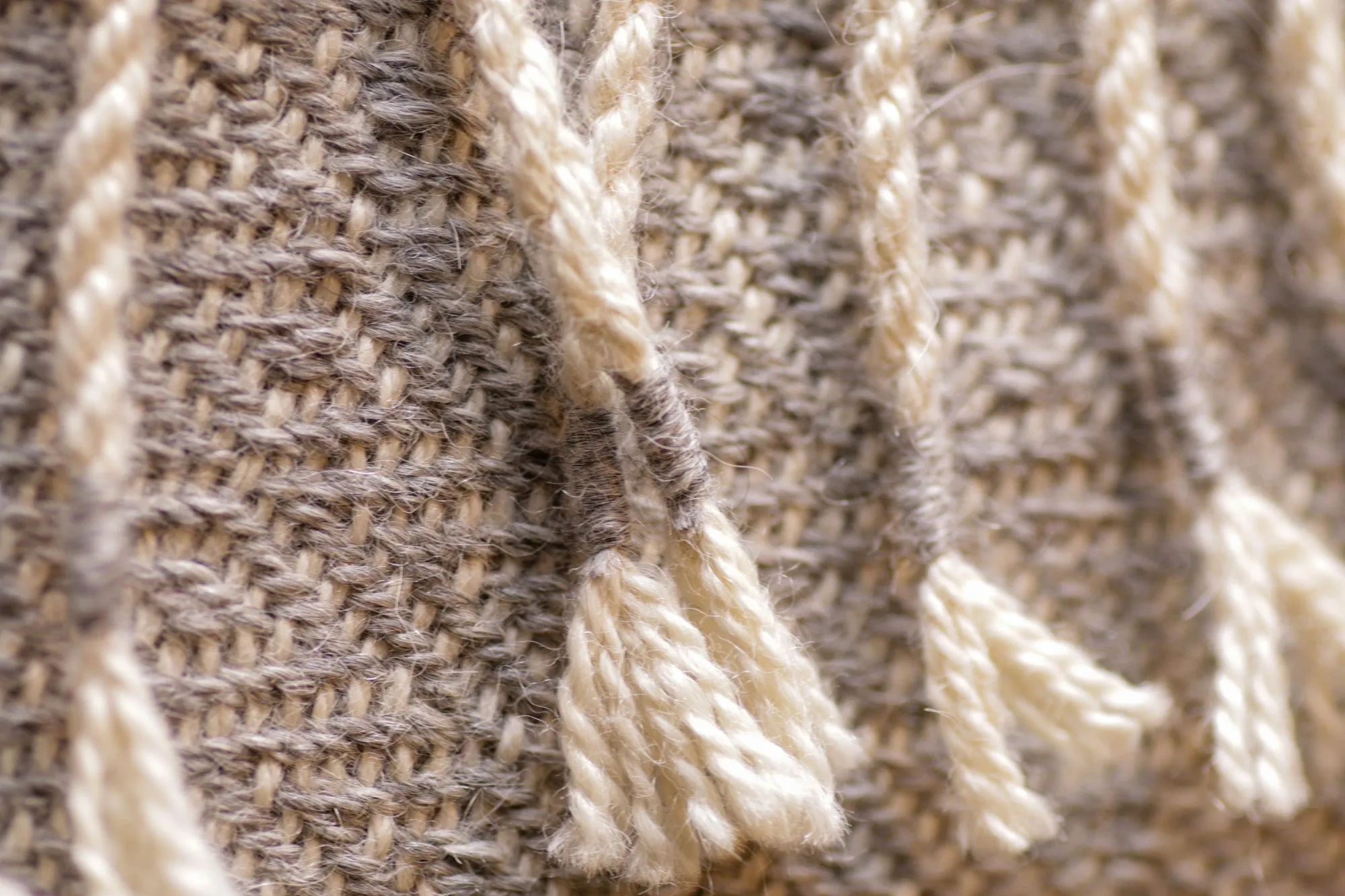 Alpaca Shawl - Natural Grey White Partridge