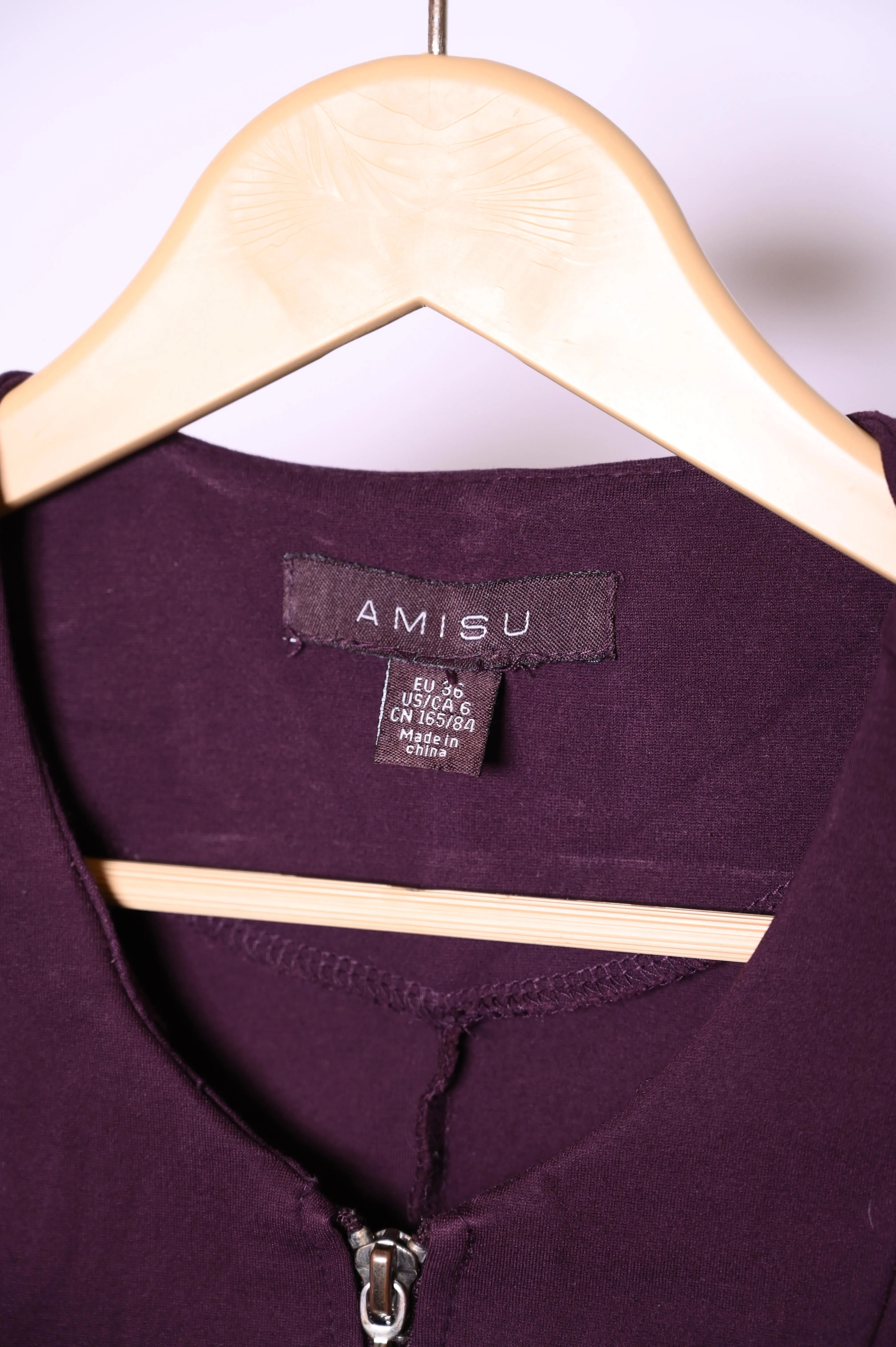 Amisu Purple Zipper Jacket