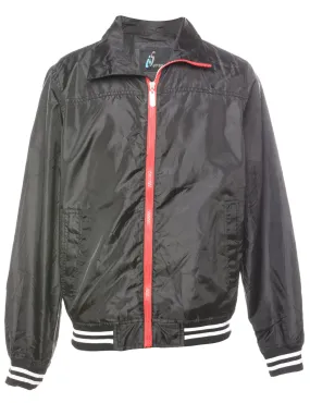 Black & Red Contrast Zip-Front Jacket - M