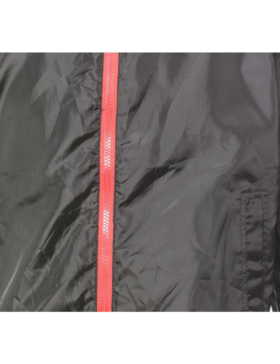 Black & Red Contrast Zip-Front Jacket - M