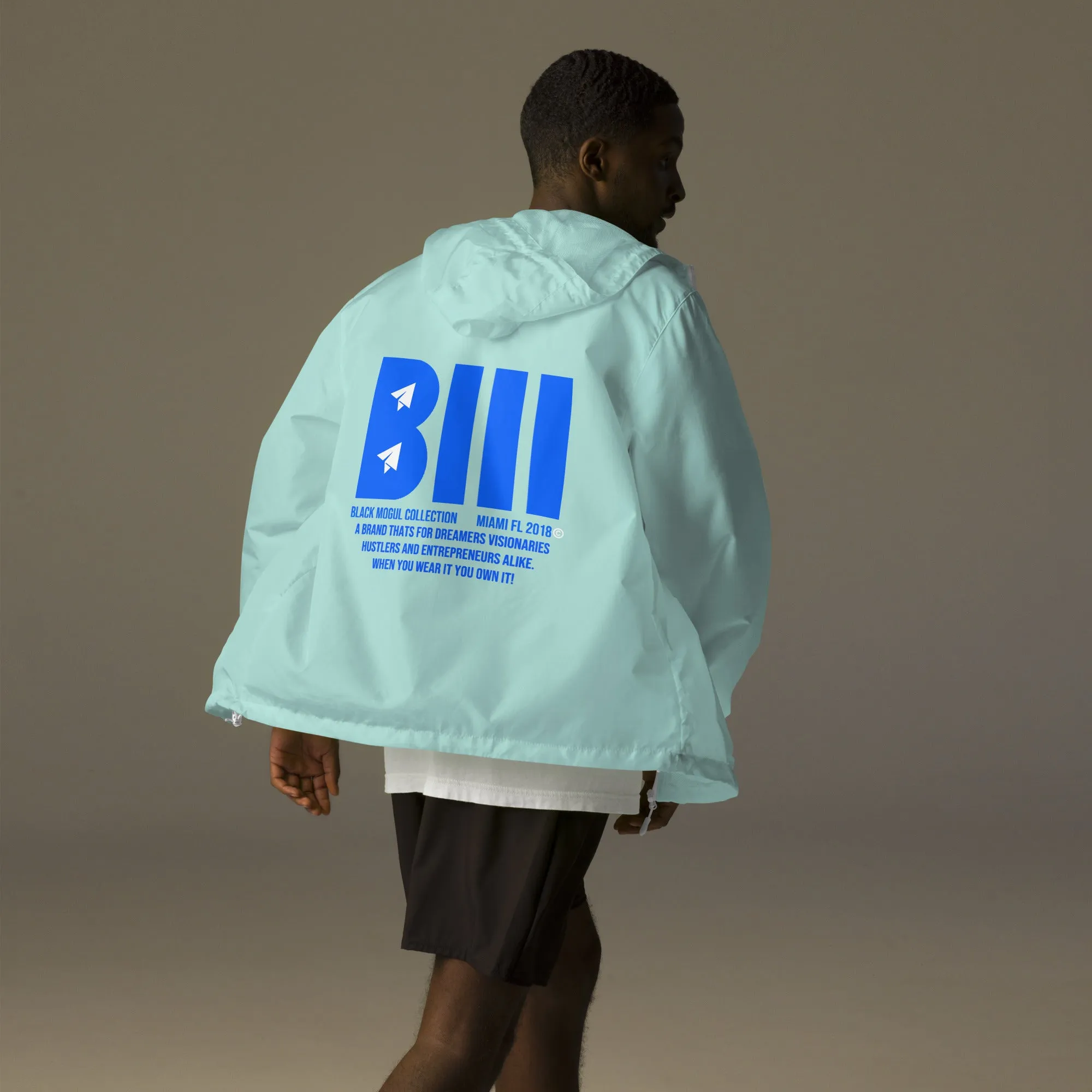 Black Mogul Ocean Blue Unisex lightweight zip up windbreaker