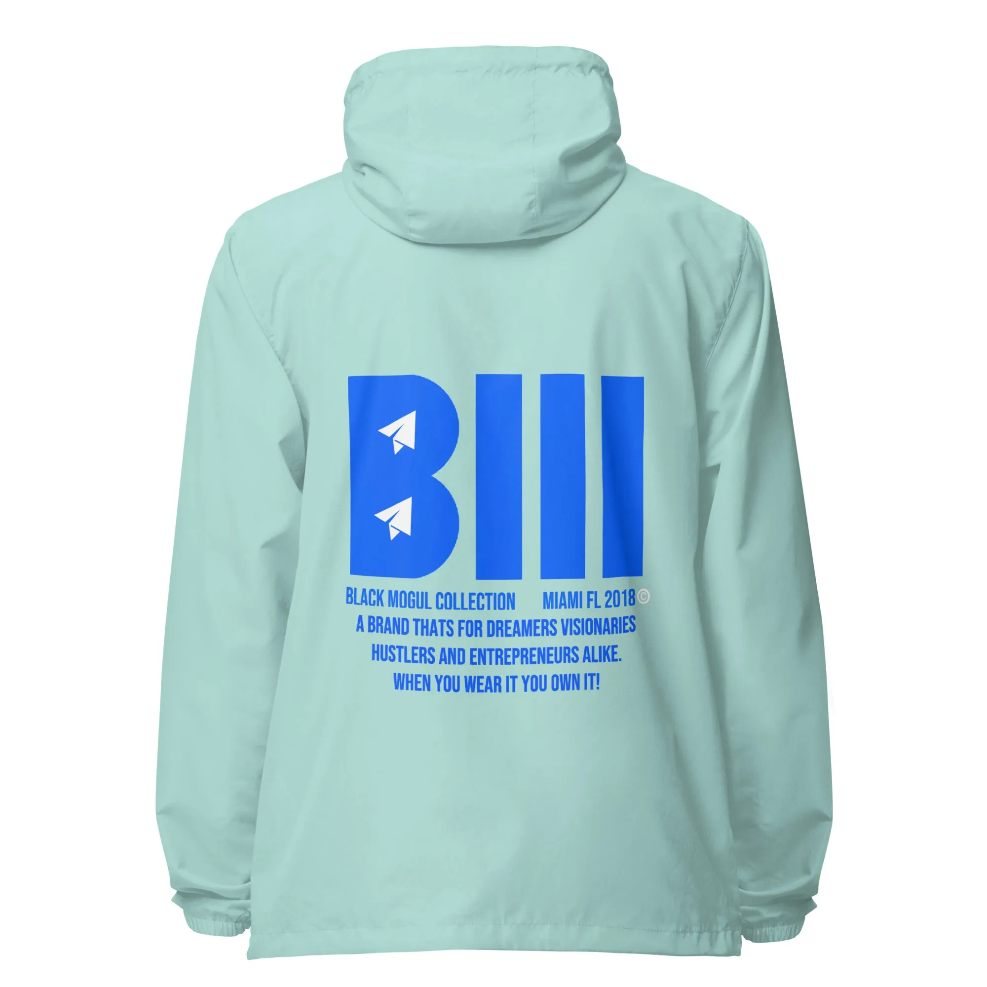Black Mogul Ocean Blue Unisex lightweight zip up windbreaker