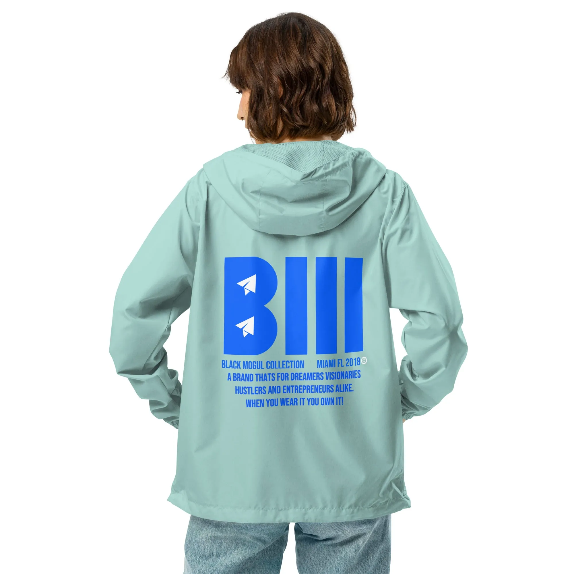 Black Mogul Ocean Blue Unisex lightweight zip up windbreaker
