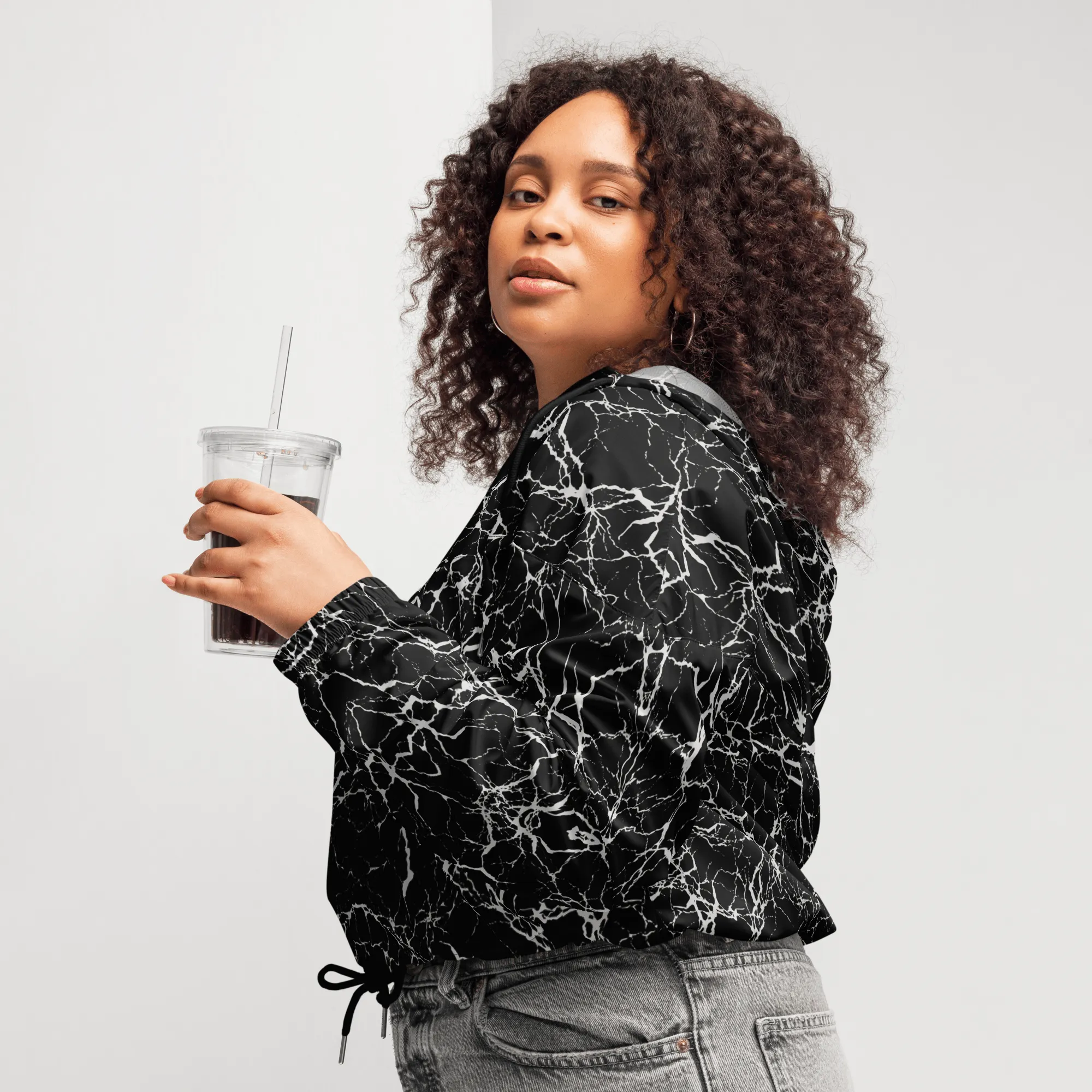 Cracked Chaos Women's Cropped Windbreaker
