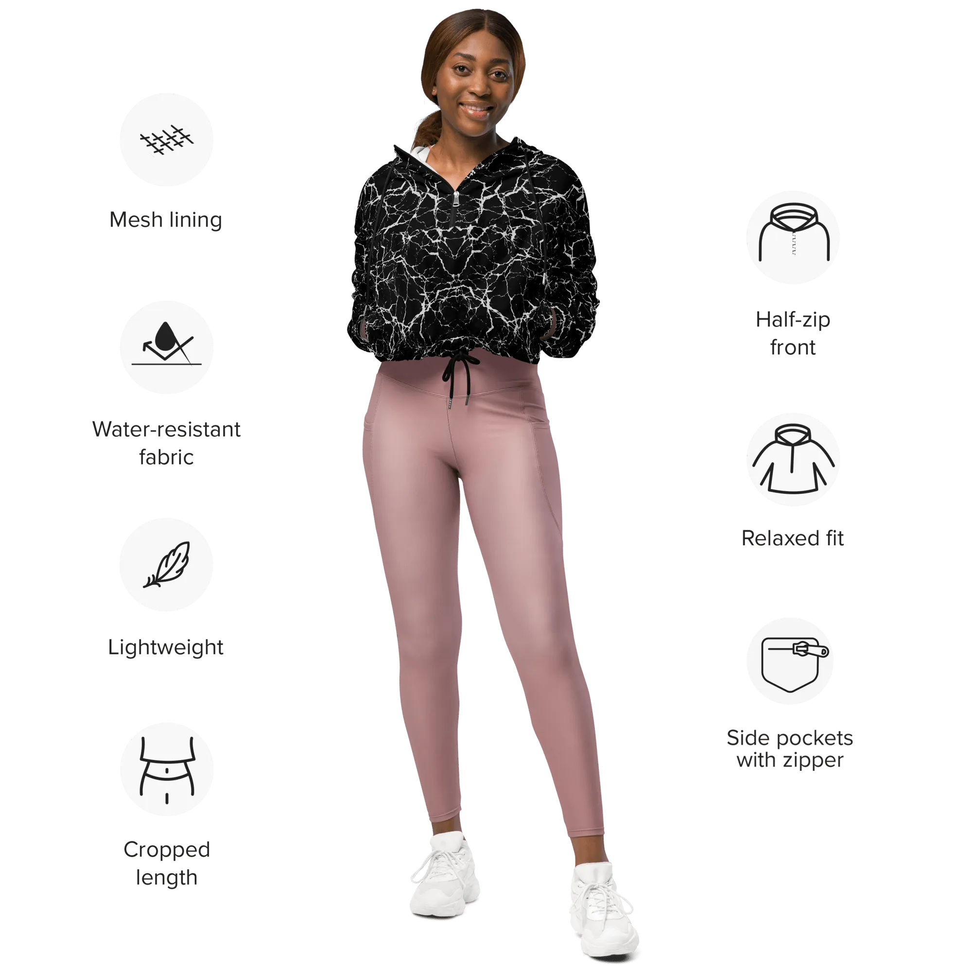 Cracked Chaos Women's Cropped Windbreaker