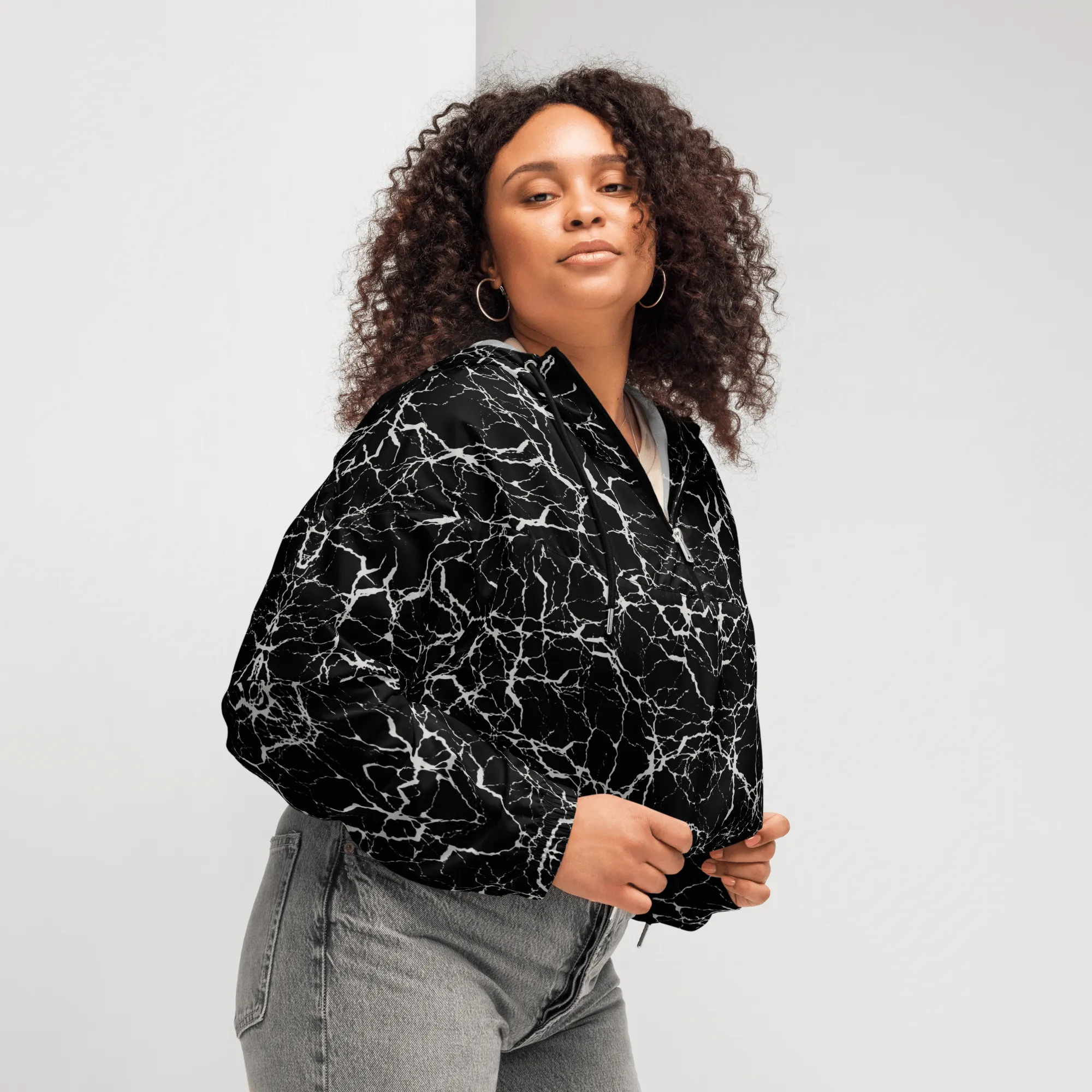 Cracked Chaos Women's Cropped Windbreaker
