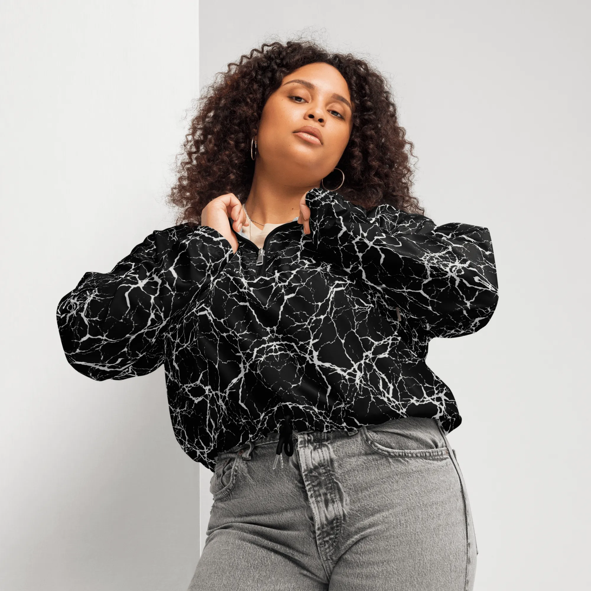 Cracked Chaos Women's Cropped Windbreaker