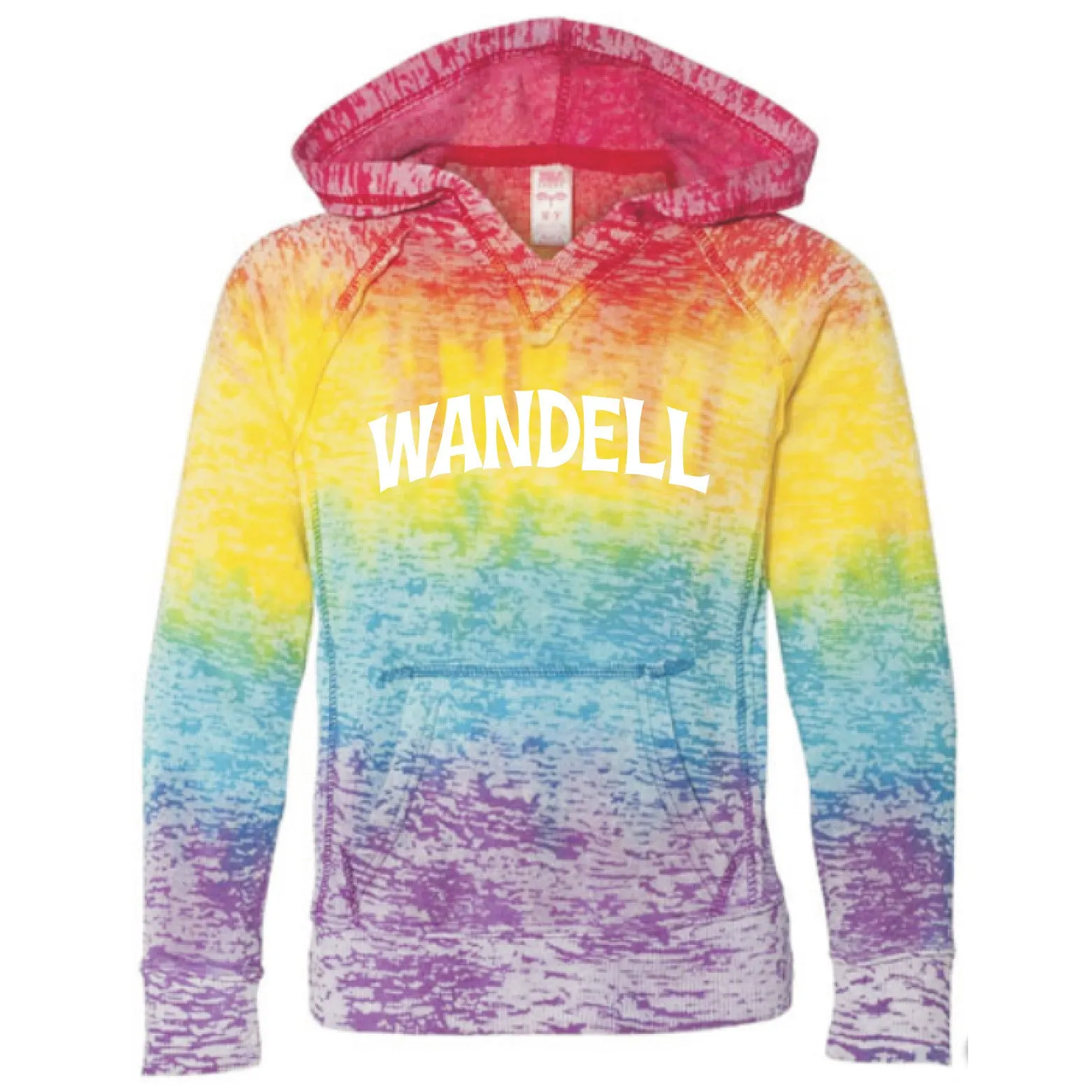 GIRLS HOODED SWEATSHIRT - RAINBOW