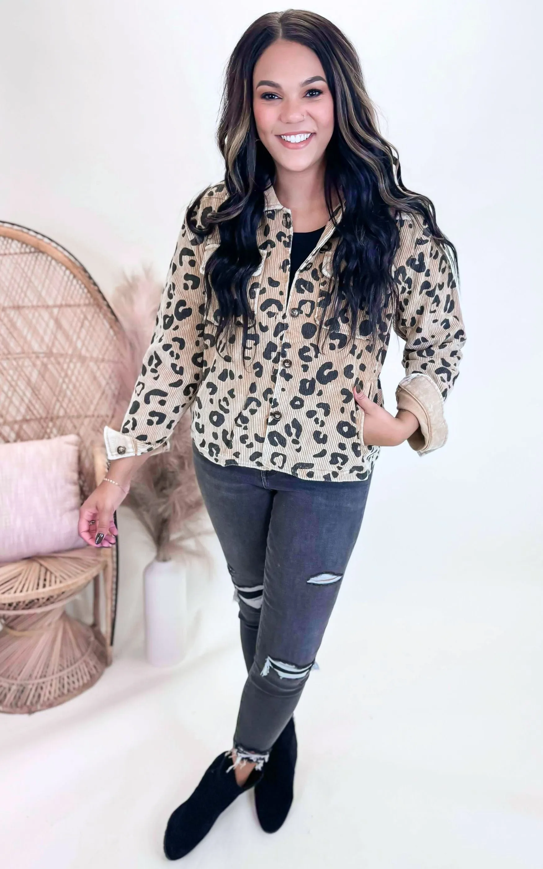 Leopard Vintage Washed Jacket
