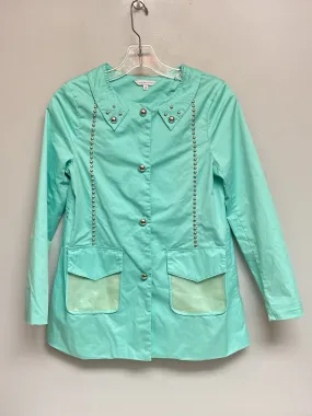 Little Marc Jacobs Size 12 Turquoise Cotton Blend Big Girls Coats