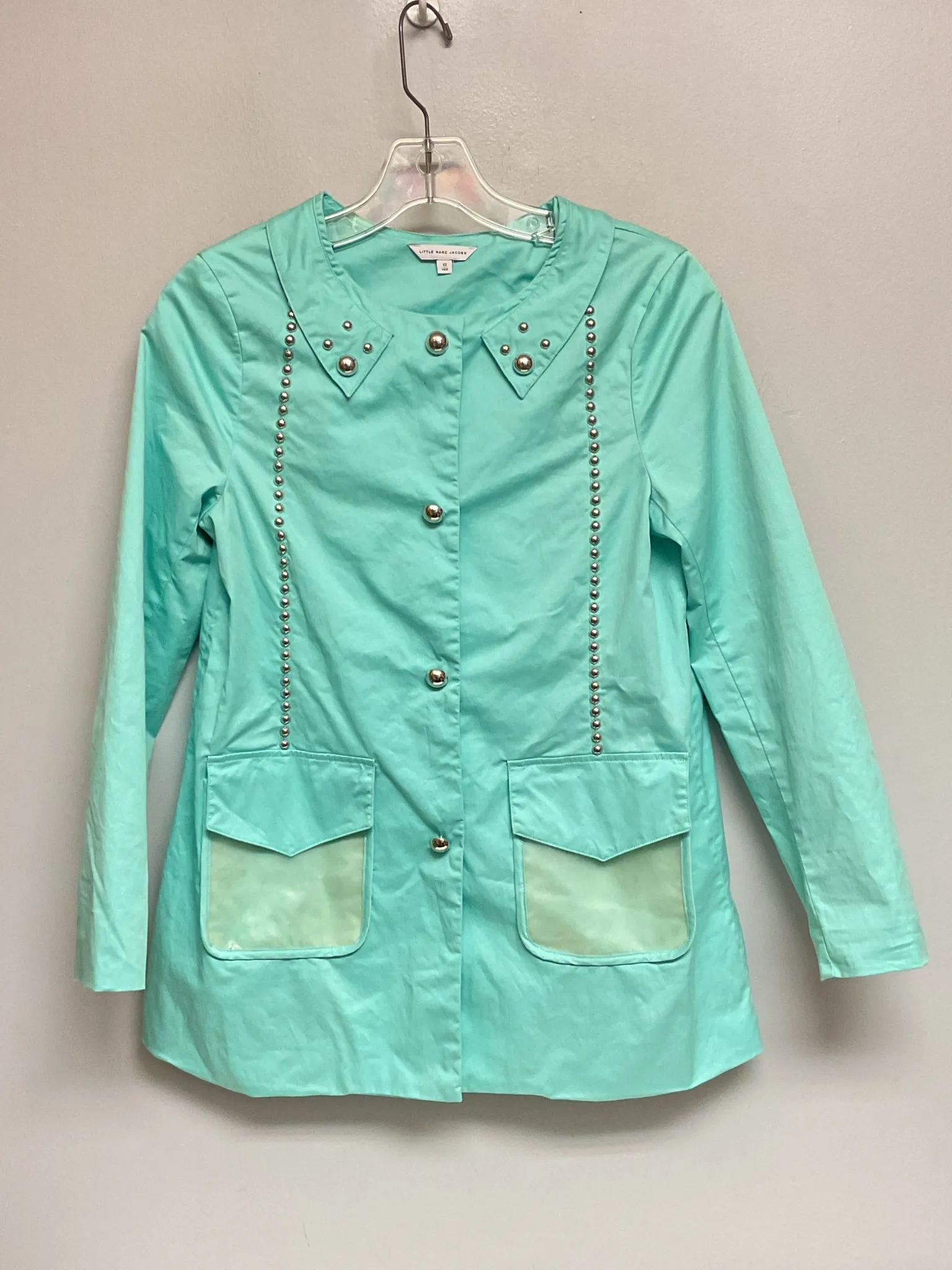 Little Marc Jacobs Size 12 Turquoise Cotton Blend Big Girls Coats
