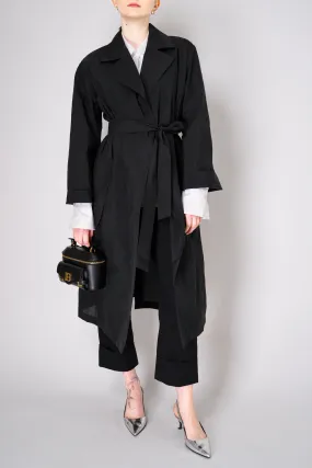 Peter O. Mahler Crepe Taffeta Trench Coat in Black
