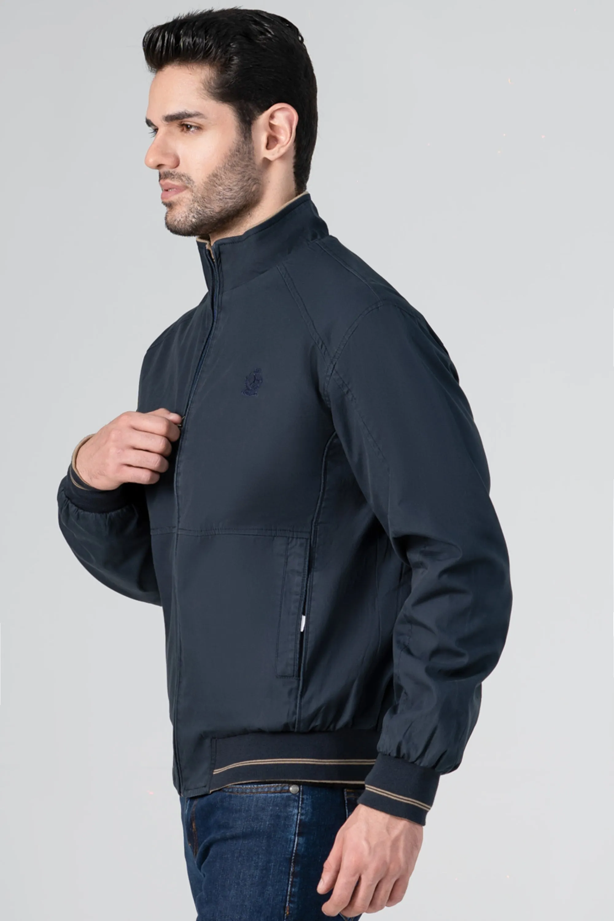 REVERSIBLE TIPPING JACKET FULL SLEEVE NAVY KHAKI
