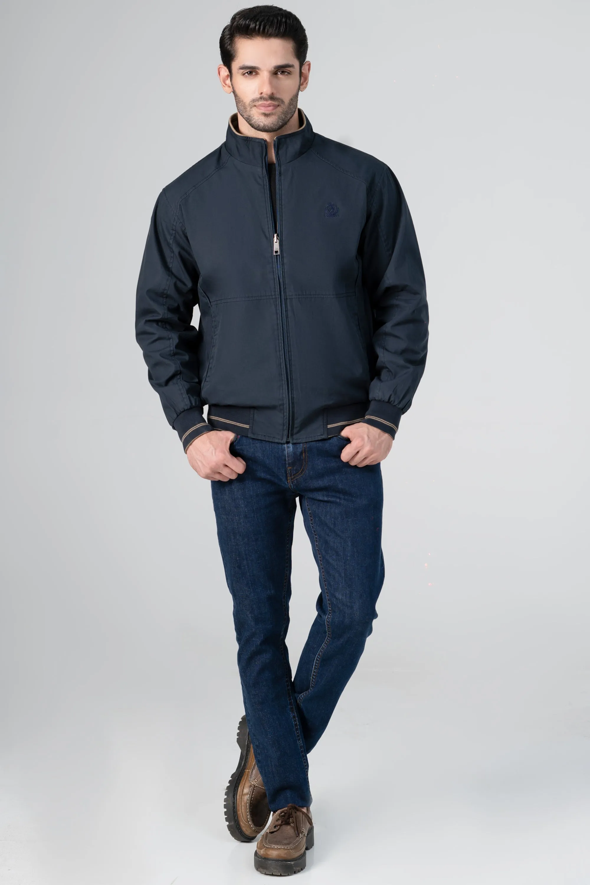 REVERSIBLE TIPPING JACKET FULL SLEEVE NAVY KHAKI